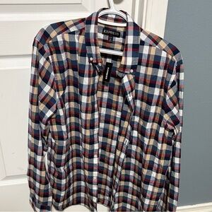 Express Red and Blue Plaid Shirt